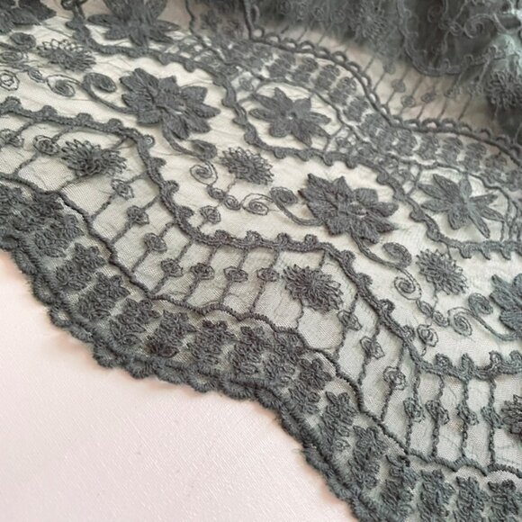 Forest Fairy Lace Midi Dress Medium Romantic Cottage Autumn Wedding Guest Grunge - Picture 11 of 14